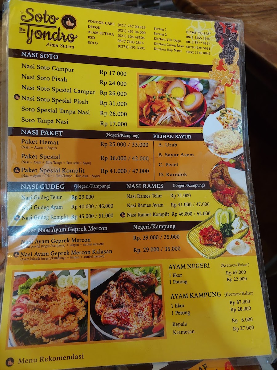 Soto Bu Tjondro Ekspres Menu - Image 4